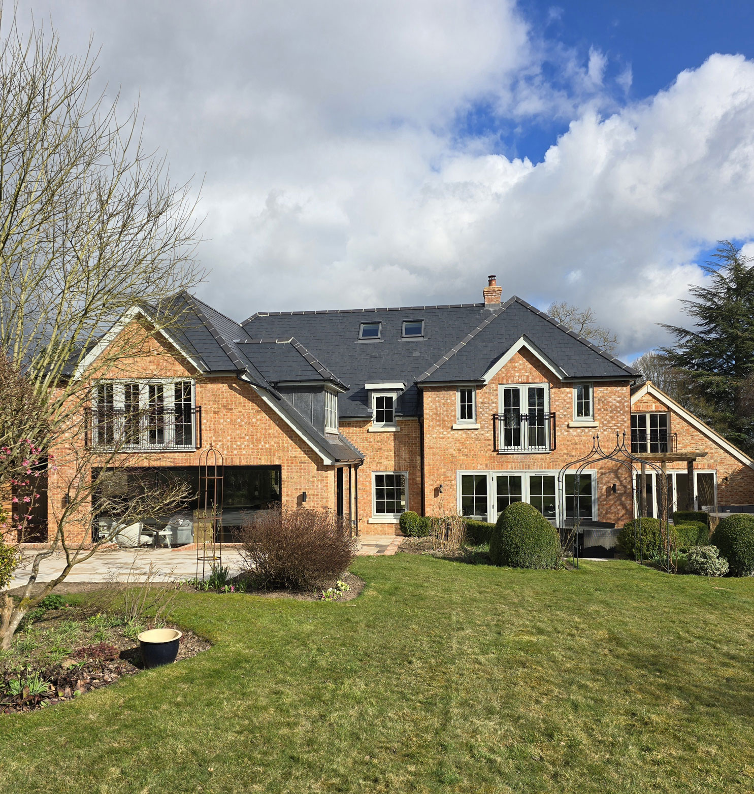 Modern house with windows and doors